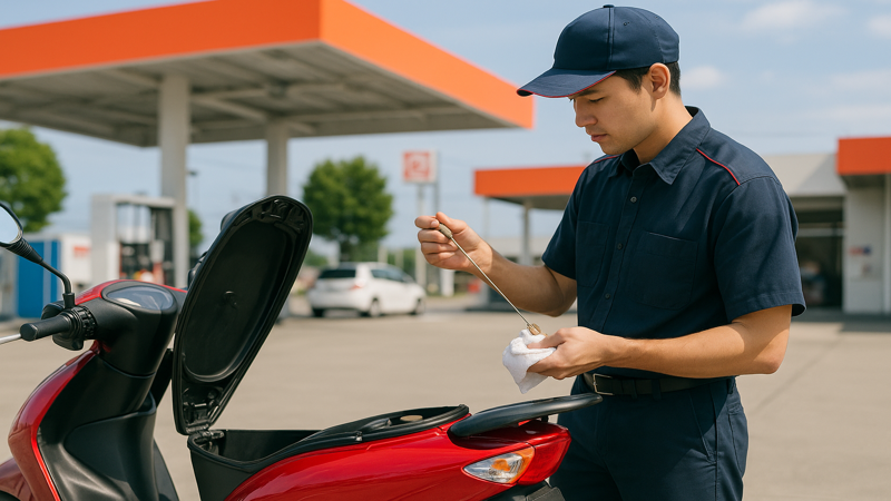 1.ガソリンスタンドで原付のオイル交換はできるのか