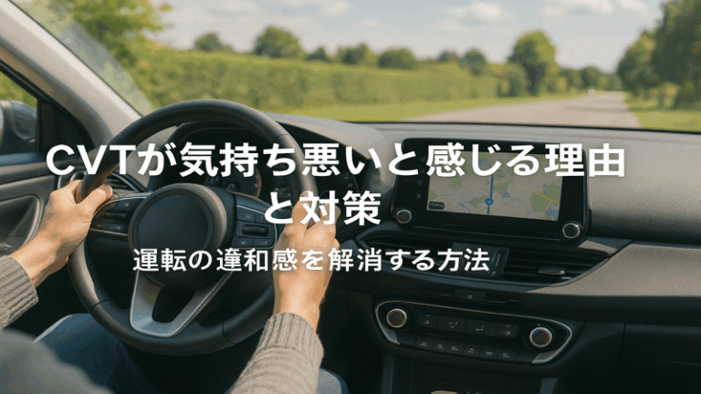 CVTが気持ち悪いと感じる理由と対策｜運転の違和感を解消する方法