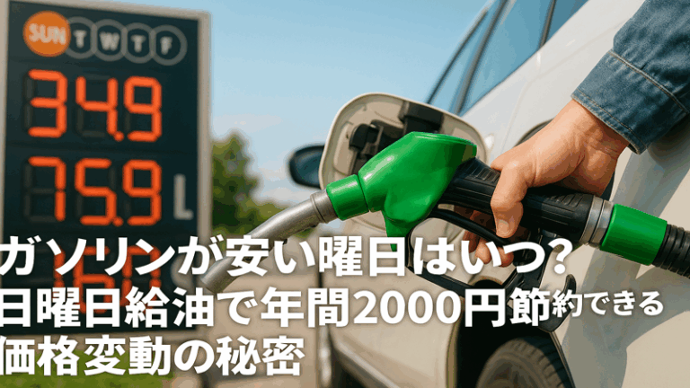ガソリンが安い曜日はいつ？日曜日給油で年間2000円節約できる価格変動の秘密