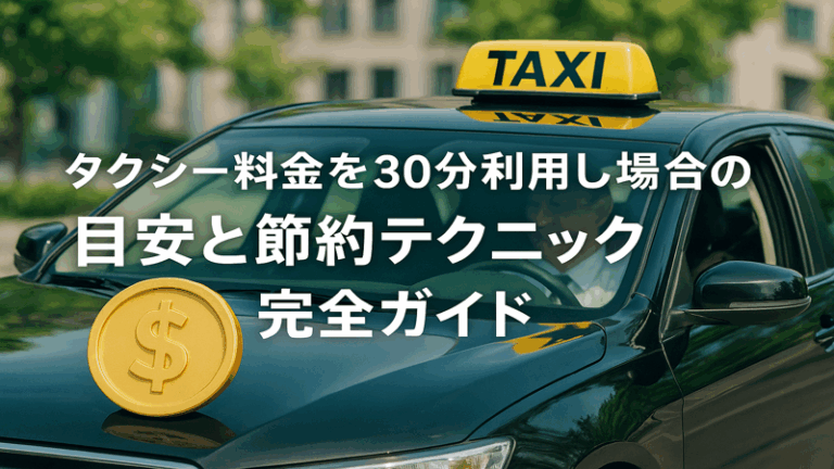 タクシー料金を30分利用した場合の目安と節約テクニック完全ガイド