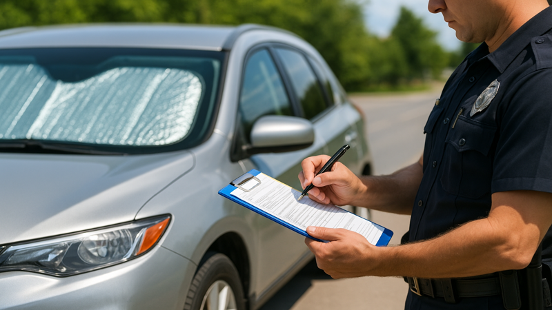 1.運転席サンシェードの法的規制と違反内容