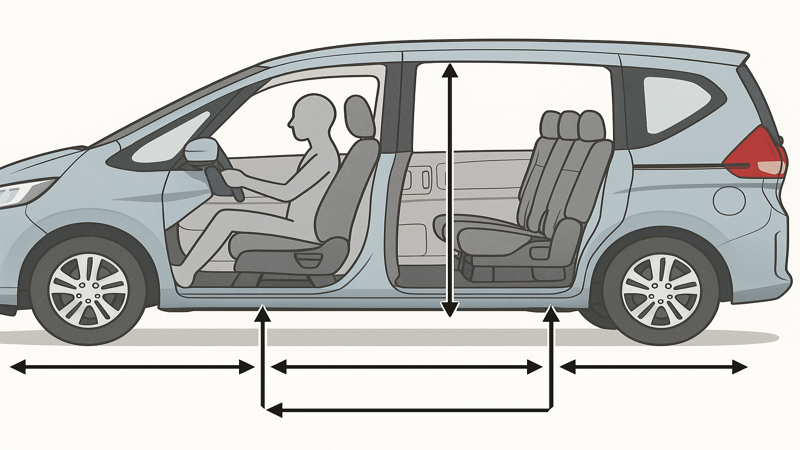2.フリードの室内寸法と図面解説