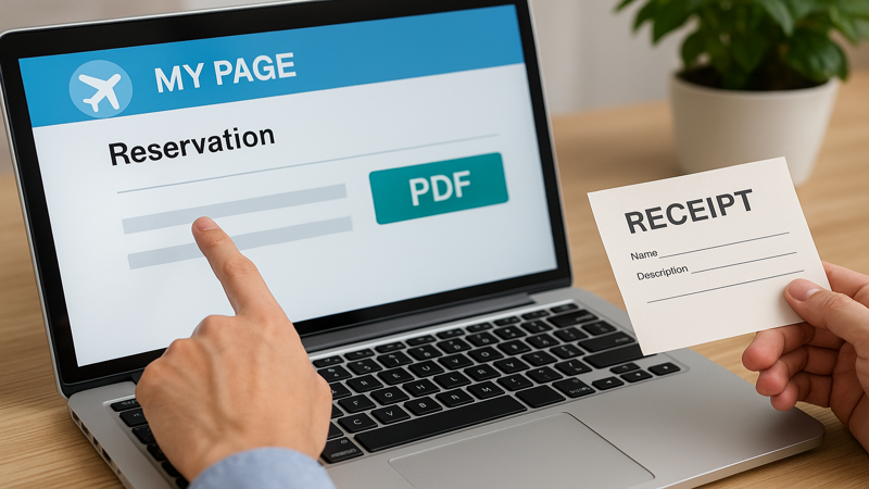 1. スカイチケット領収書の基本的な発行方法