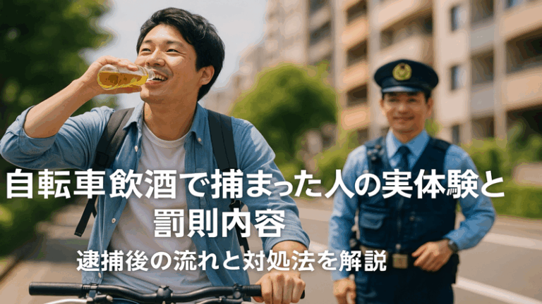 自転車飲酒で捕まった人の実体験と罰則内容｜逮捕後の流れと対処法を解説