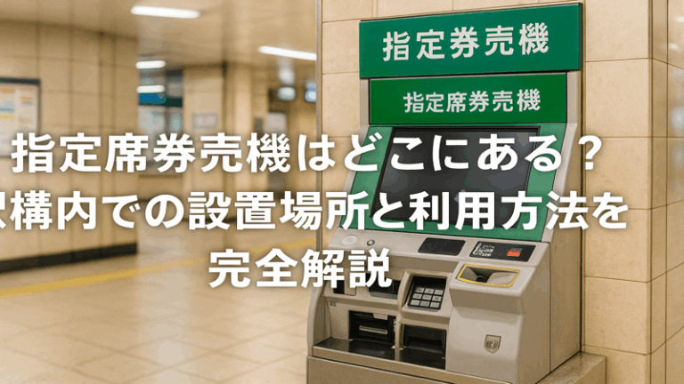 指定席券売機はどこにある？駅構内での設置場所と利用方法を完全解説
