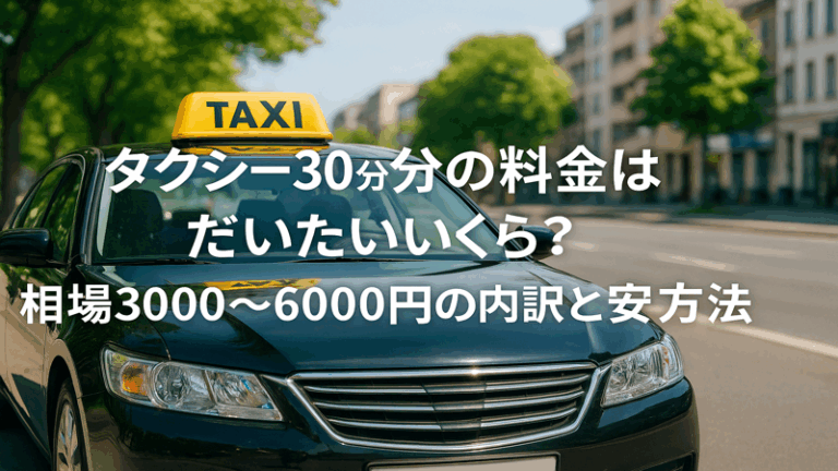 タクシー30分の料金はだいたいいくら？相場3000～6000円の内訳と安く乗る方法