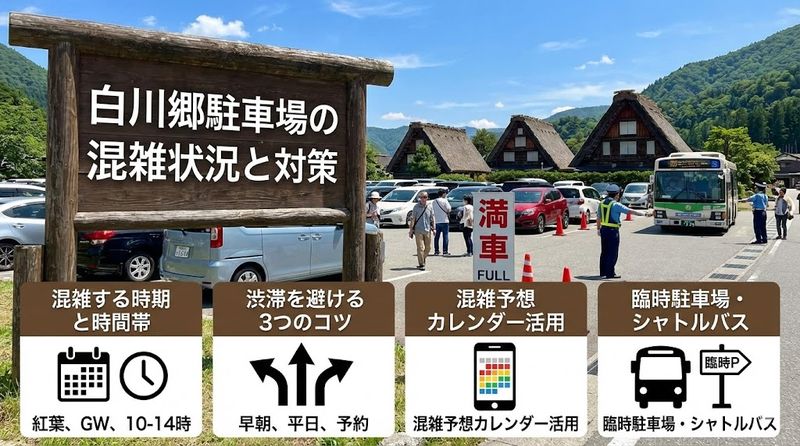 2.白川郷駐車場の混雑状況と対策
