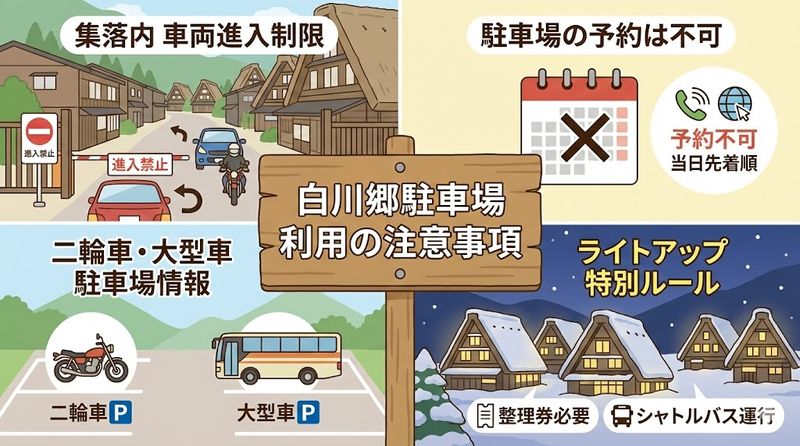 4.白川郷駐車場を利用する際の注意事項