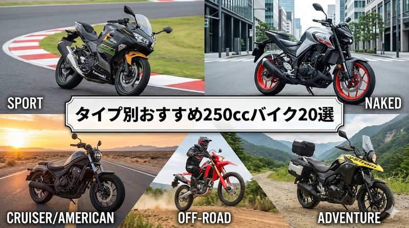 3.タイプ別おすすめ250ccバイク20選