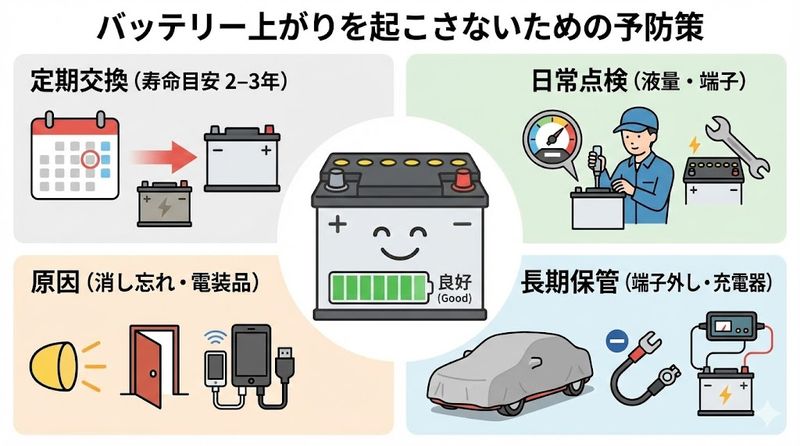 4.バッテリー上がりを起こさないための予防策