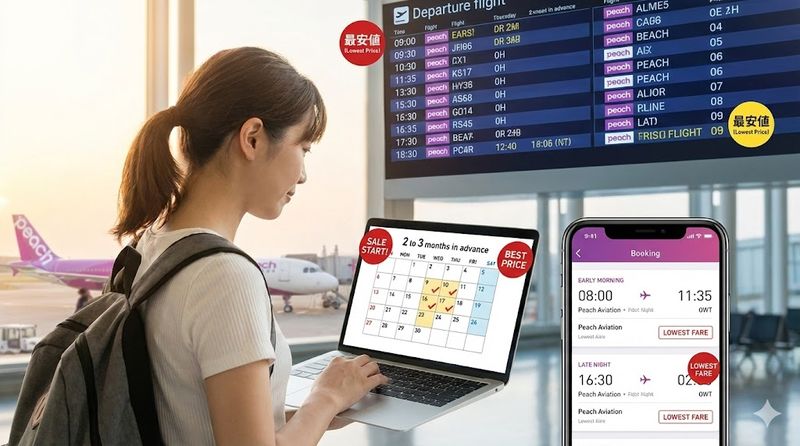 2.ピーチ航空券を最安値で予約するベストタイミング