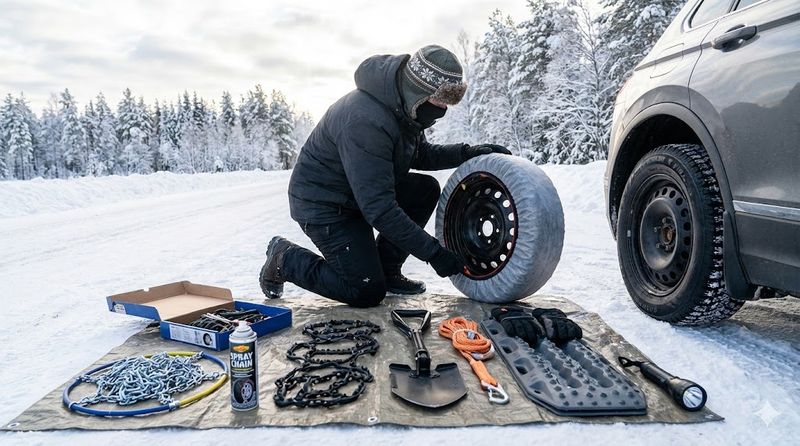 2. 緊急時にノーマルタイヤで走行せざるを得ない時の装備対策