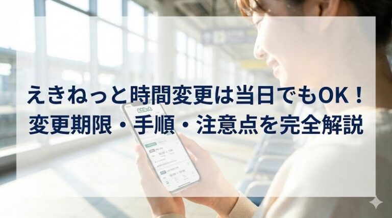 えきねっと時間変更は当日でもOK！変更期限・手順・注意点を完全解説