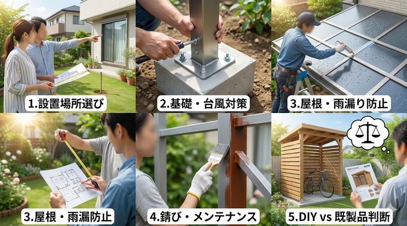 4.自転車置き場DIYで失敗しないための注意点