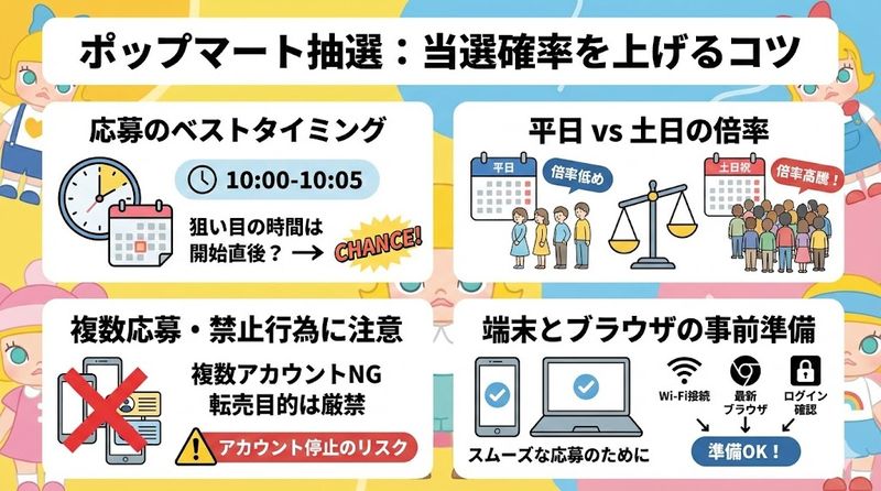 3.ポップマート抽選ページで当選確率を上げるコツ