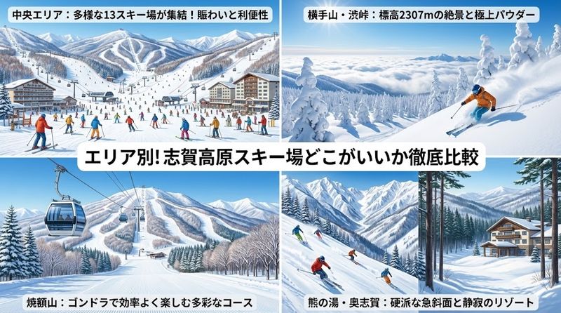 3. エリア別の志賀高原スキー場どこがいいか徹底比較