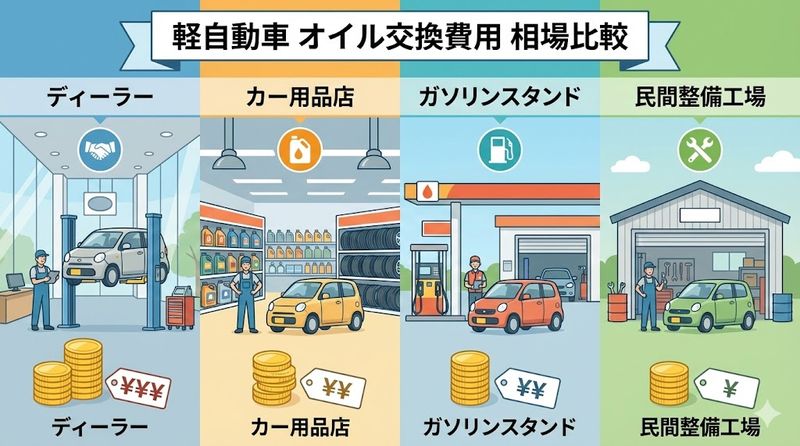 1.軽自動車のオイル交換値段の相場