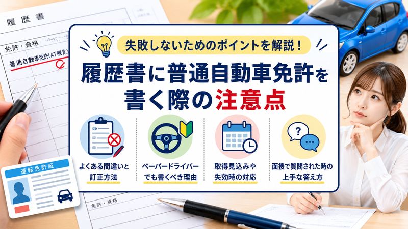 3. 履歴書に普通自動車免許を書く際の注意点