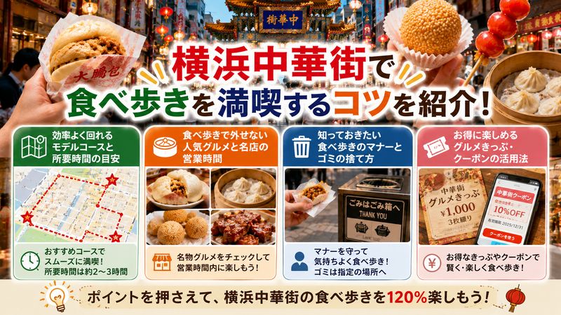 3.横浜中華街で食べ歩きを満喫するためのおすすめの回り方