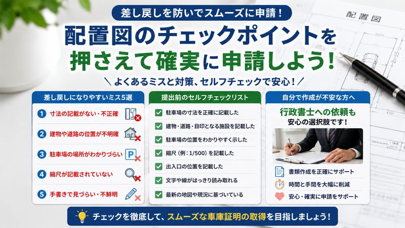4.車庫証明の配置図で差し戻されないためのチェックリスト
