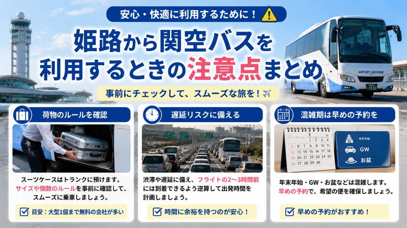 3.姫路から関空バスを利用するときに知っておきたい注意点