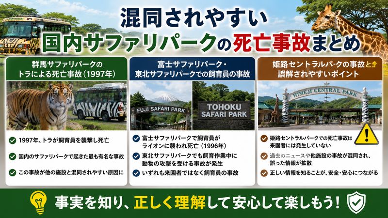 3.混同されやすい国内サファリパークの死亡事故まとめ
