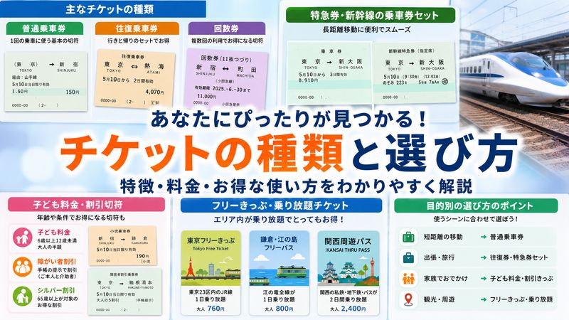 3. 切符売り場で買えるチケットの種類と選び方