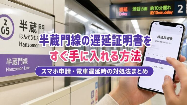 半蔵門線の遅延証明書をすぐ手に入れる方法|スマホ申請・電車遅延時の対処法まとめ