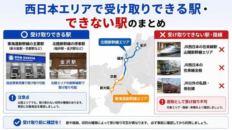 2.西日本エリアで受け取りできる駅・できない駅一覧