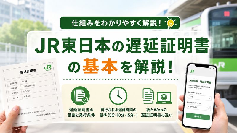 1. JR東日本の遅延証明書とは？過去分を確認できる仕組みを解説