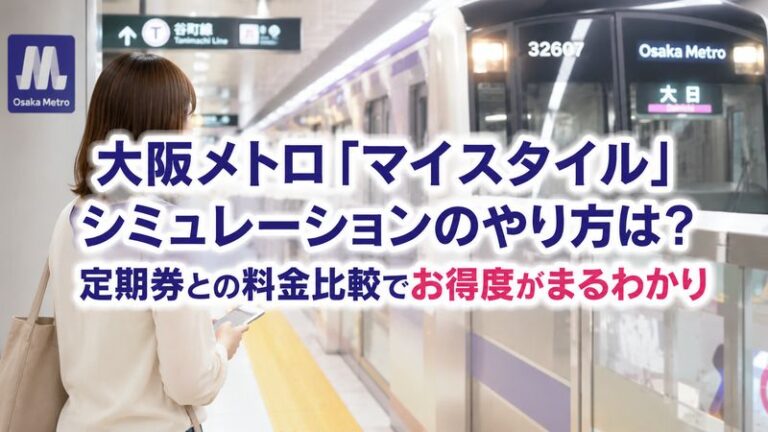 大阪メトロ「マイスタイル」シミュレーションのやり方は？定期券との料金比較でお得度がまるわかり