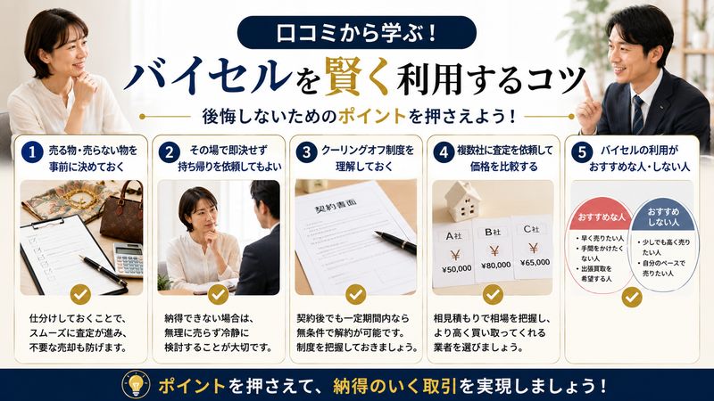 4.口コミから学ぶ！バイセルを賢く利用するコツ