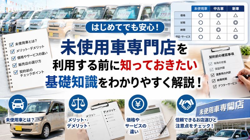 3.未使用車専門店を利用する際に知っておきたい基礎知識